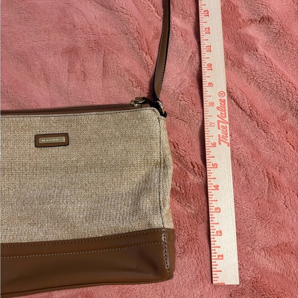 Tignanello Textured Tan and Smooth Brown Crossbody Bag - Picture 3 of 6